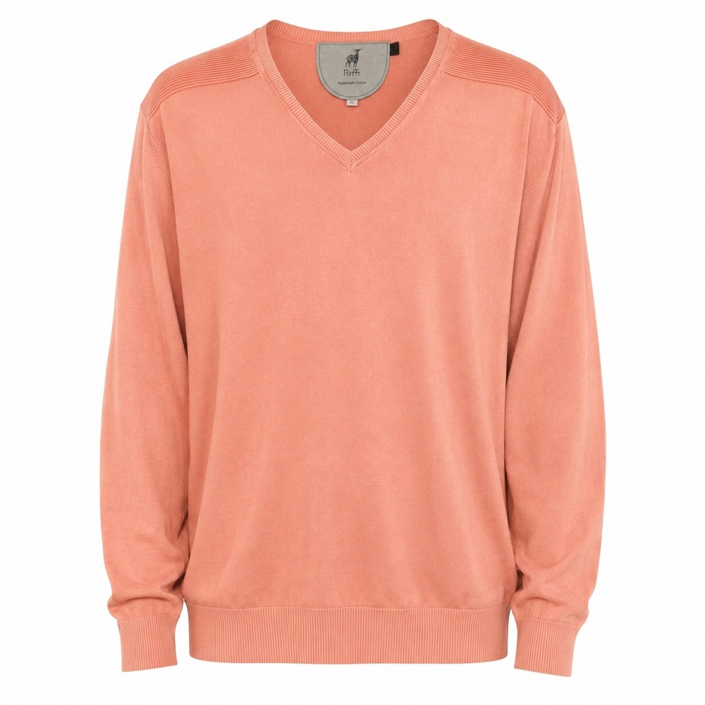 Raffi Coastal Grandad V Neck Sweater Men XXL Cotton Luxe Minimalist Classic